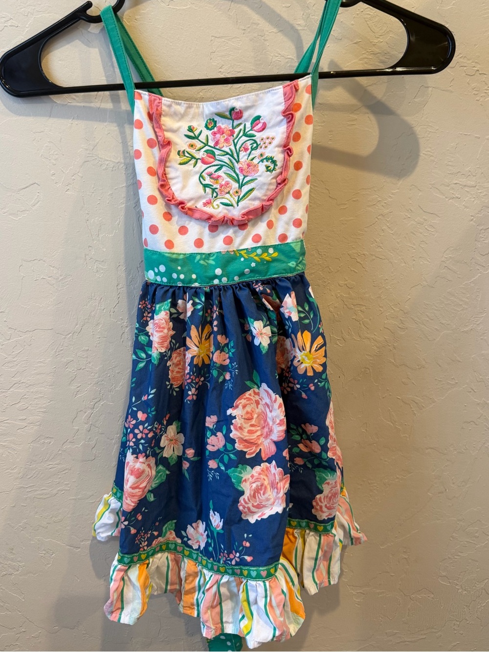 Girls Wildflowers clothing Daydream Believer Blue Floral Twirl Dress size 4